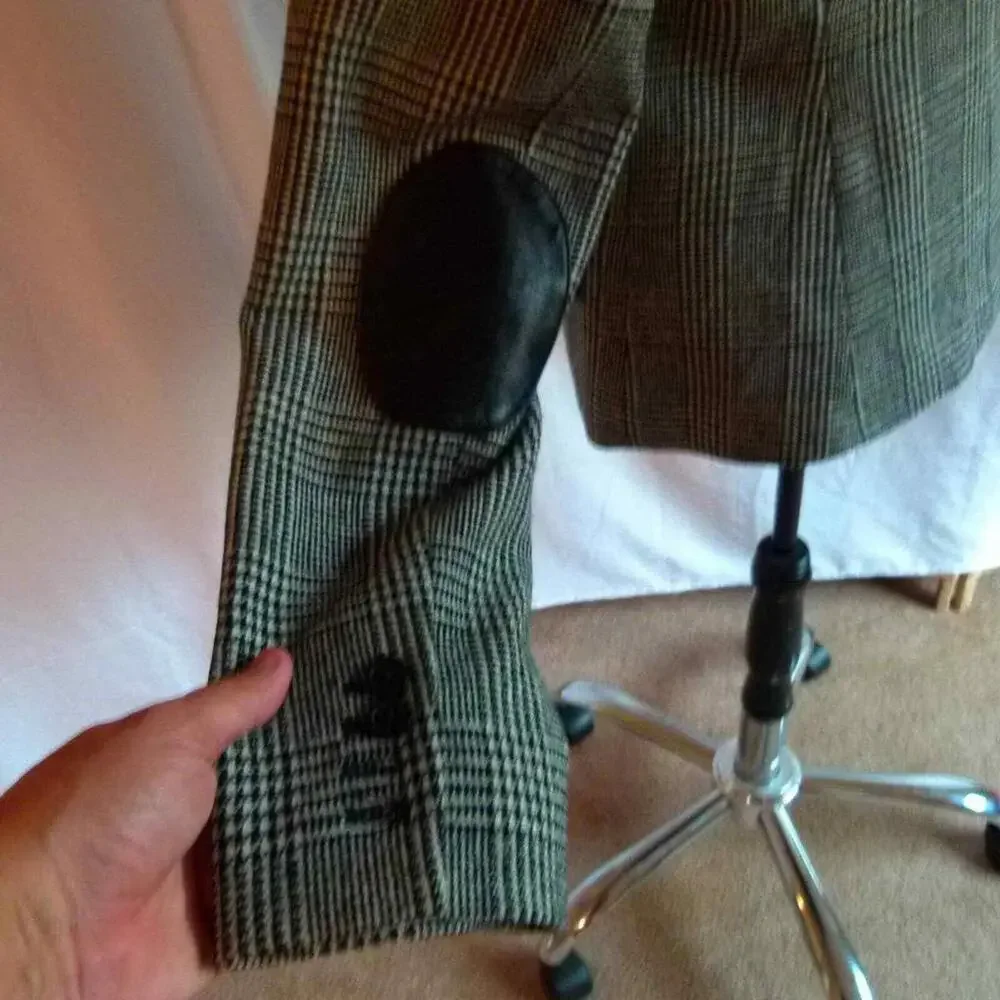EUC Michael Kors Houndstooth Leather Blazer jacket 12